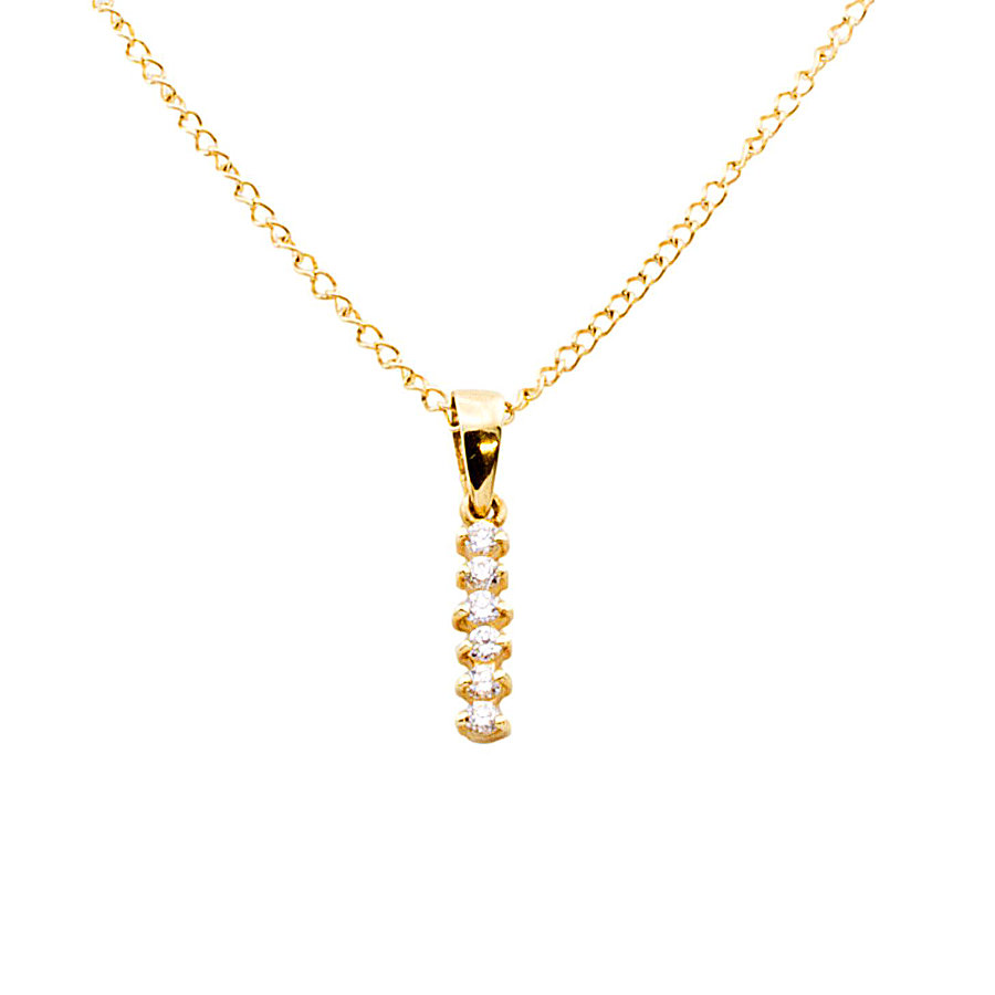 9ct gold Cubic Zirconia Pendant with chain